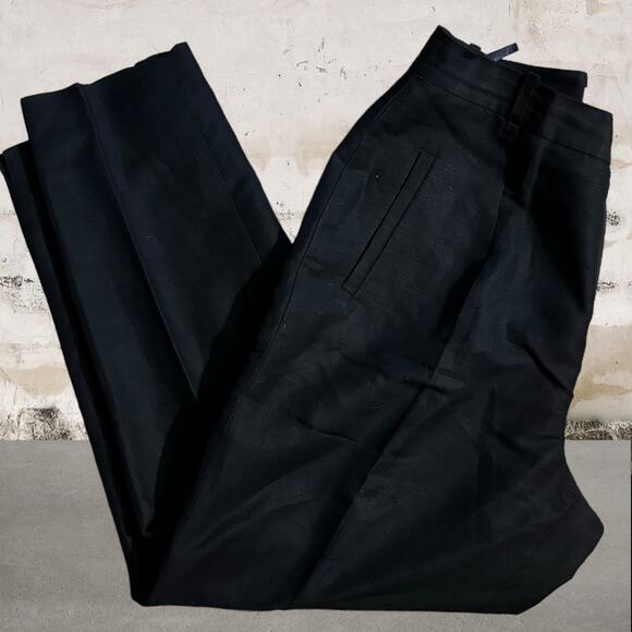 Eddie Bauer Women's Black Linen Blend Slim Trousers - Size 12P - Picture 3 of 5
